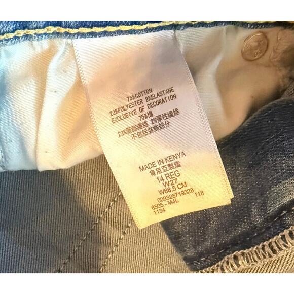 Levi's Jean Shorts Girls 14 Blue Denim 511 Performance Slim Red Tab High Waisted - Picture 9 of 15